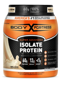 Body Fortress Super Advanced 100% Ultra-filtered Isolate Protein Powder, Vanilla, 1.5lbs (Packaging May Vary)
